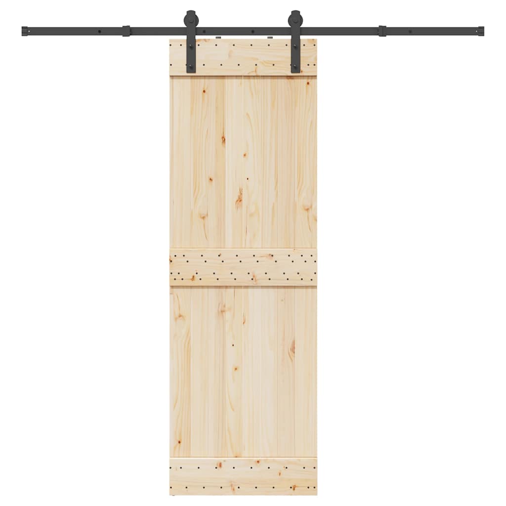 Utstyr for skyvedør 213,5 cm stål svart
