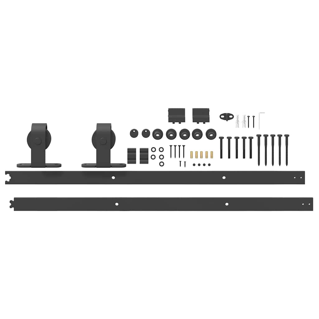 Utstyr for skyvedør 183 cm stål svart vidaXL