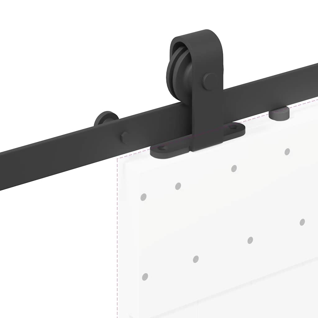 Utstyr for skyvedør 152,5 cm stål svart