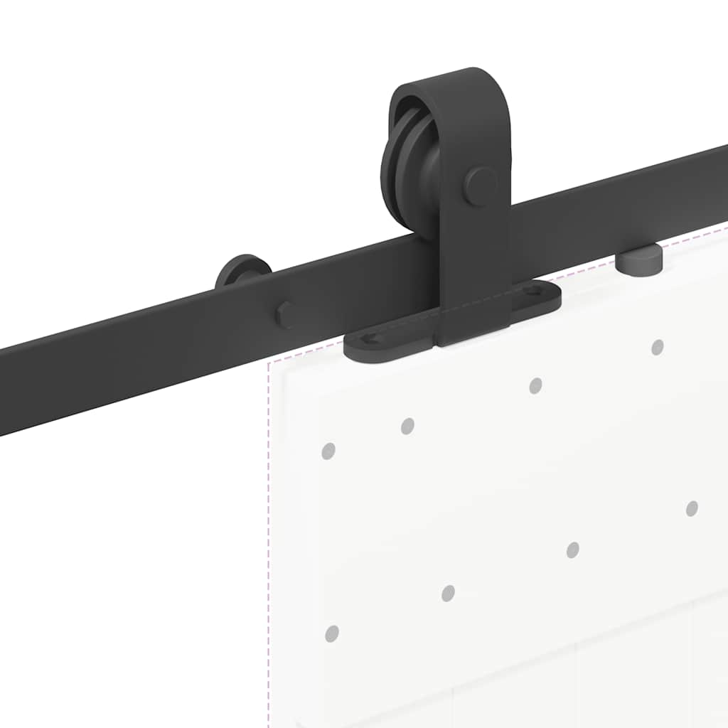 Utstyr for skyvedør 213 cm stål svart