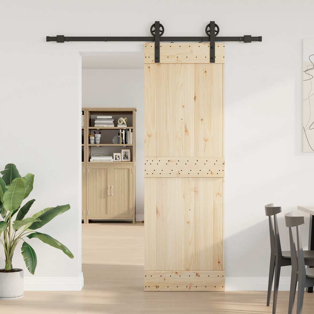 Utstyr for skyvedør 183 cm stål svart