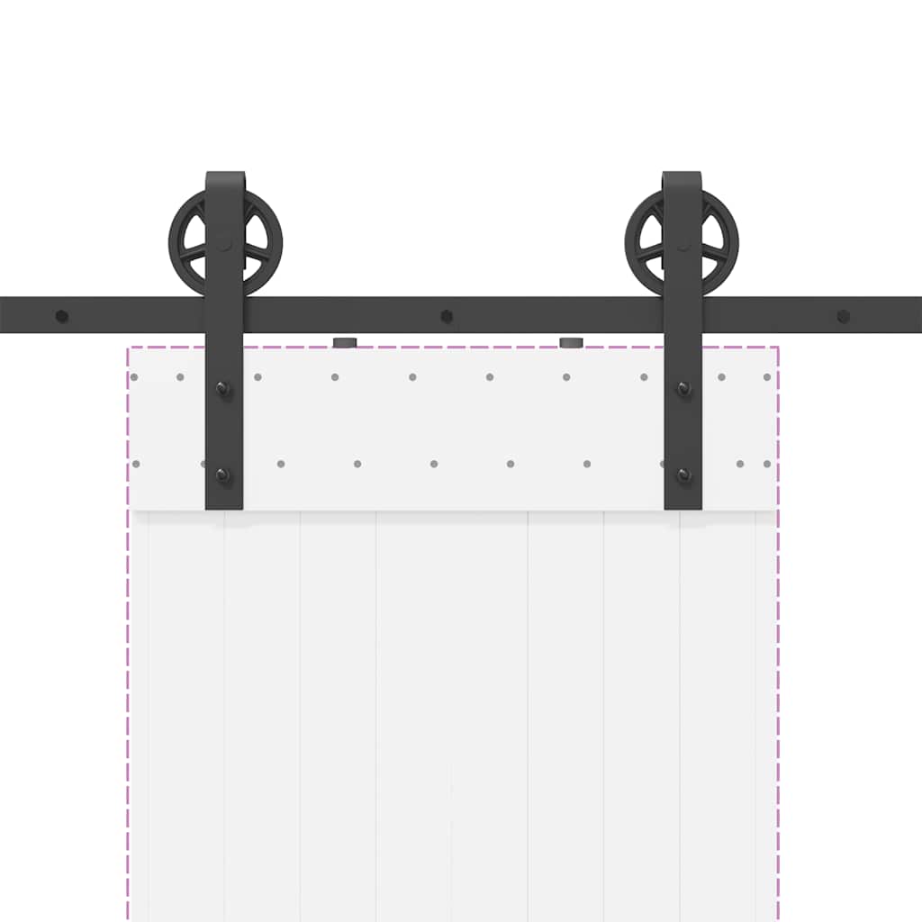 Utstyr for skyvedør 183 cm stål svart