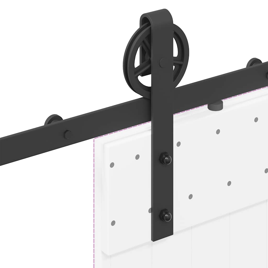 Utstyr for skyvedør 183 cm stål svart
