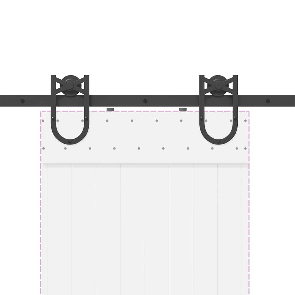 Utstyr for skyvedør 183 cm stål svart