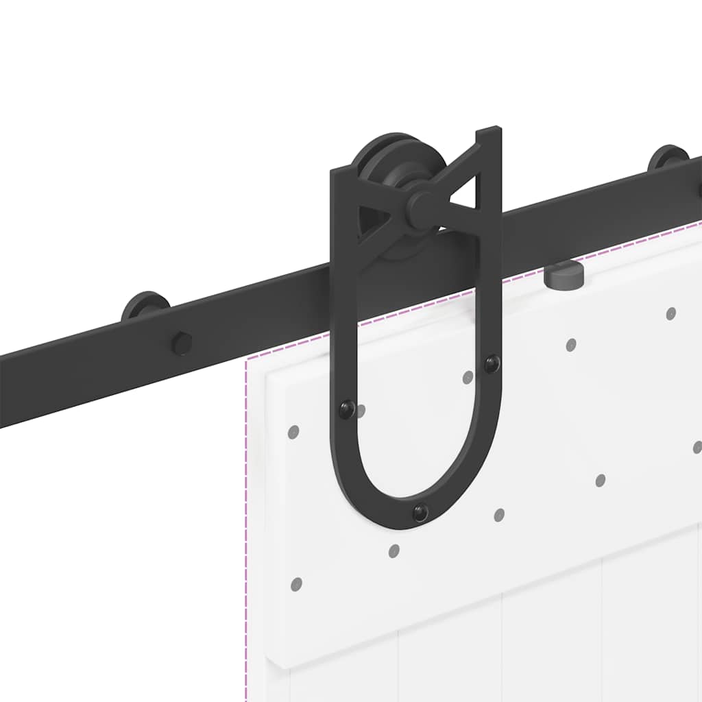 Utstyr for skyvedør 183 cm stål svart