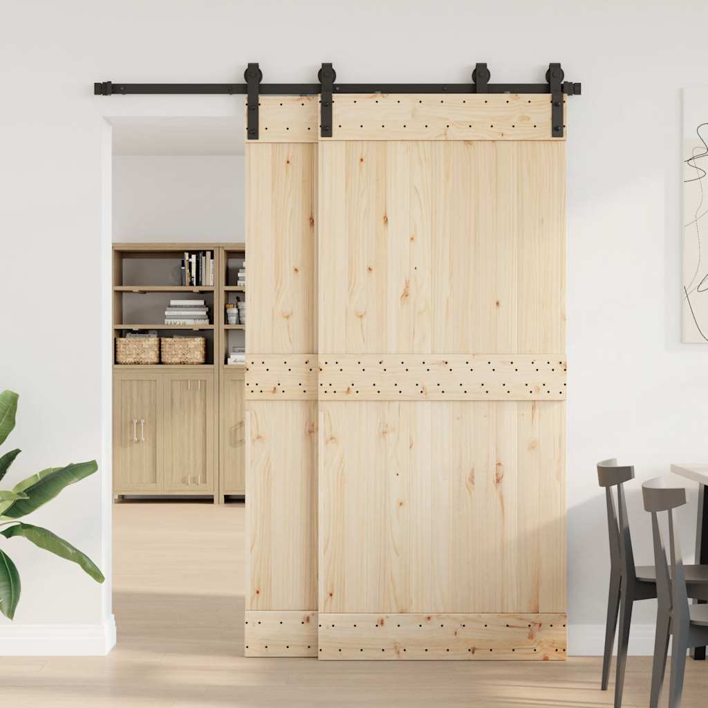 Utstyr for skyvedør 183 cm stål svart