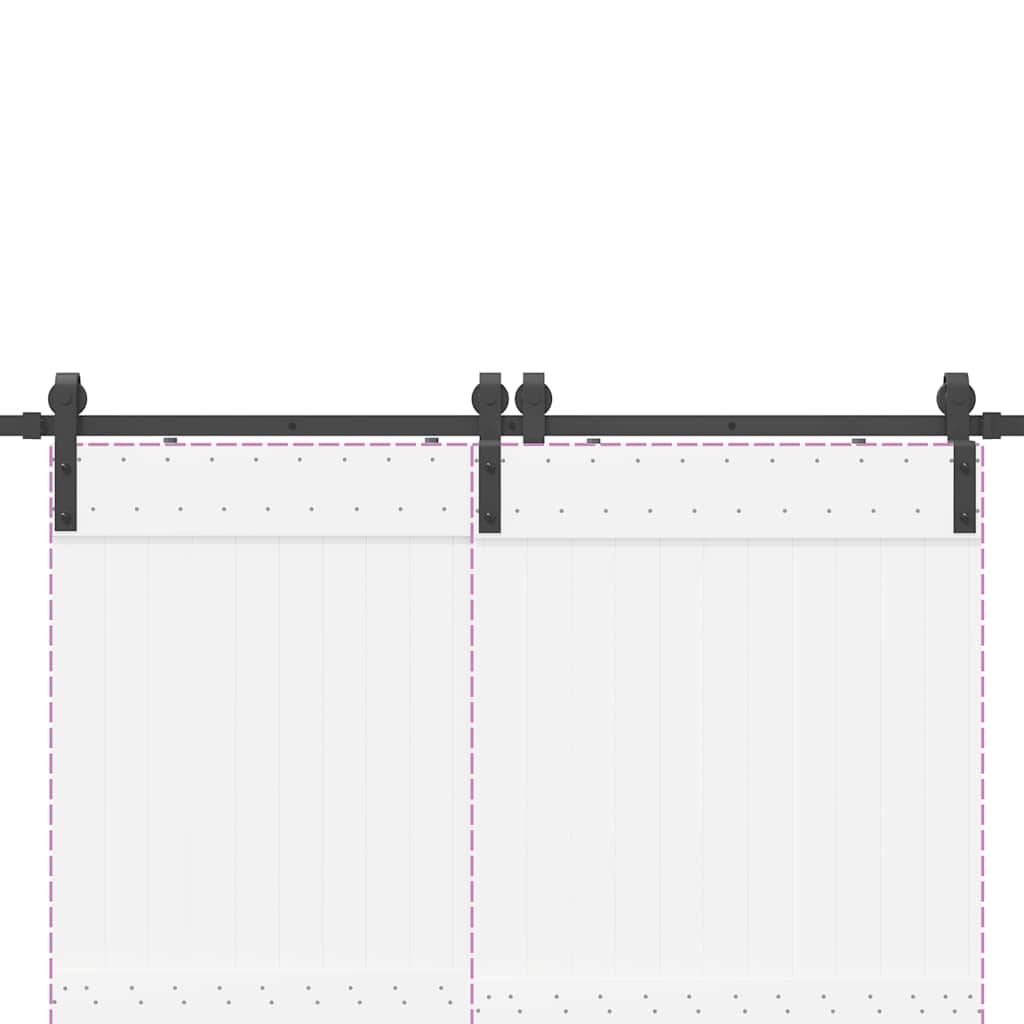 Utstyr for skyvedør 183 cm stål svart