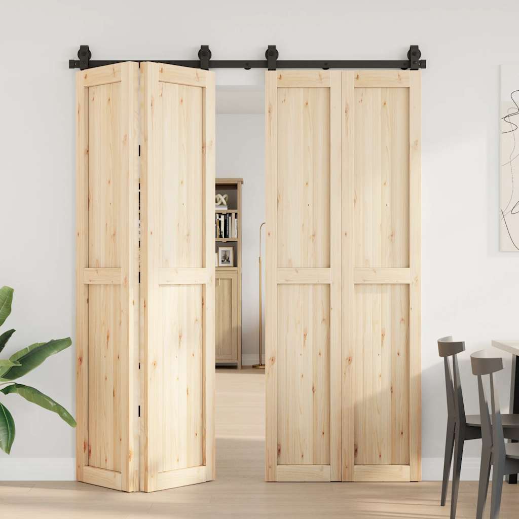 Utstyr for skyvedør 183 cm stål svart