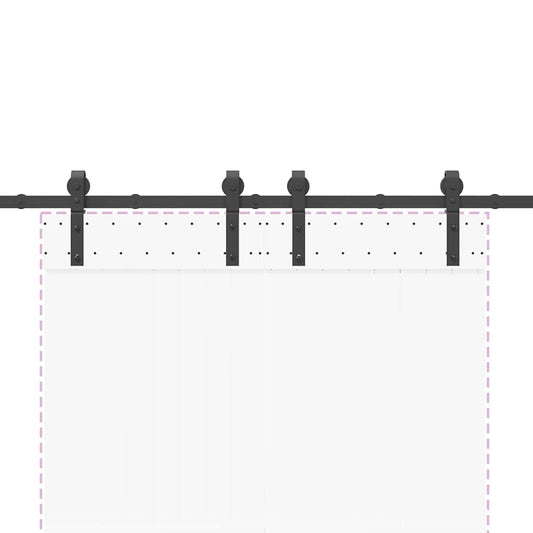 Utstyr for skyvedør 183 cm stål svart