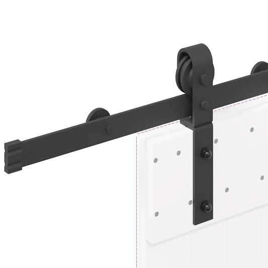 Utstyr for skyvedør 183 cm stål svart