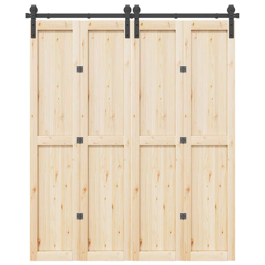 Utstyr for skyvedør 183 cm stål svart