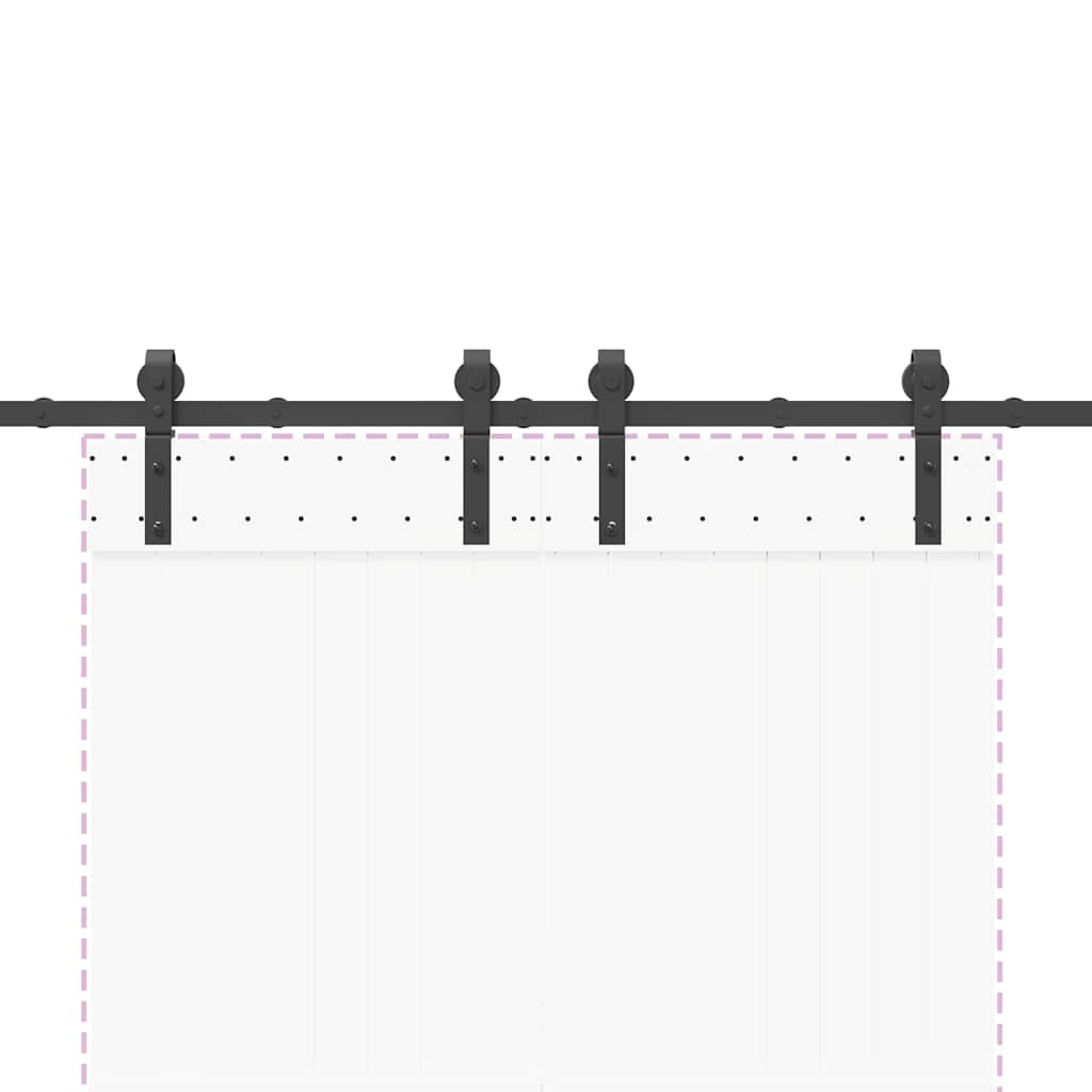 Utstyr for skyvedør 200 cm stål svart