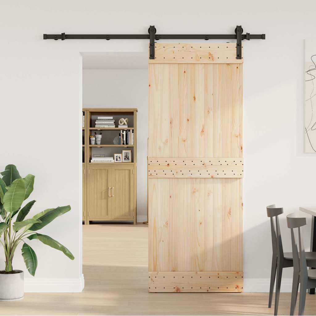 Utstyr for skyvedør 183 cm stål svart