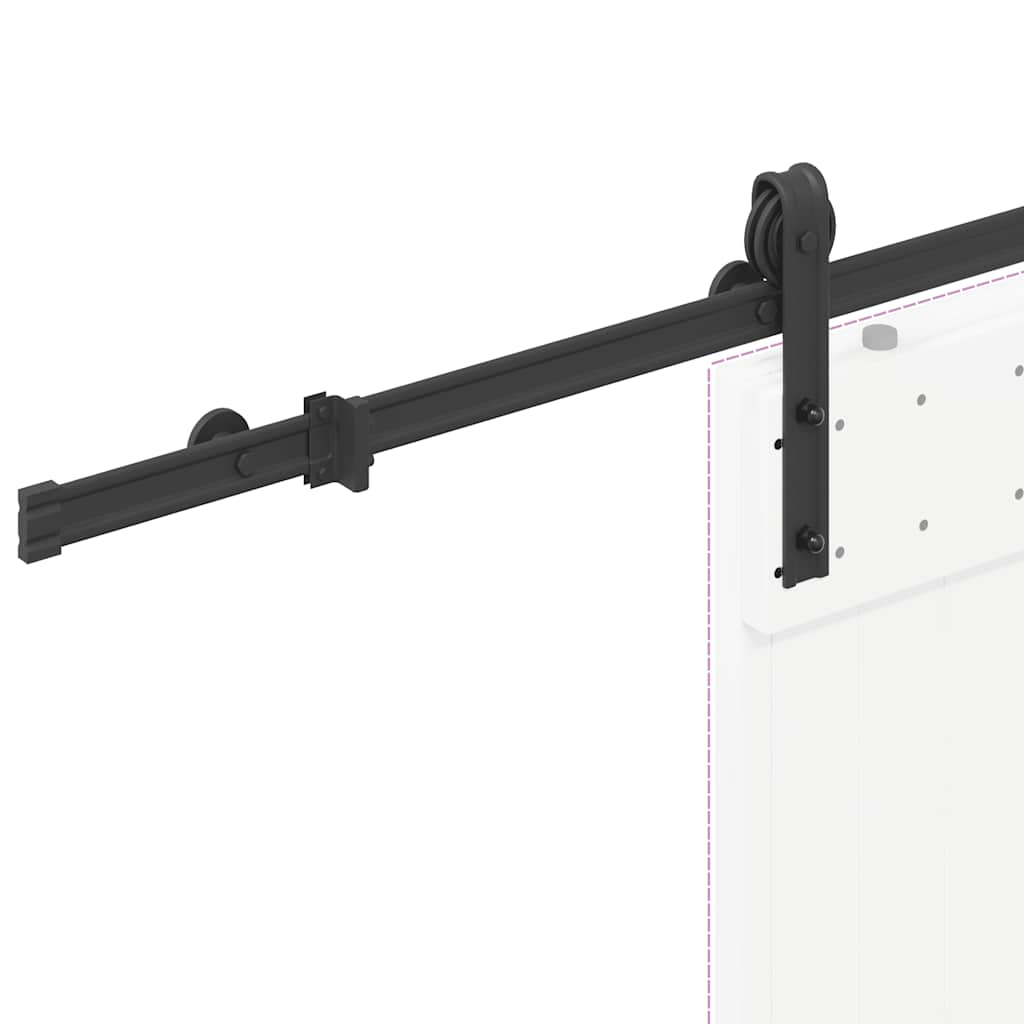 Utstyr for skyvedør 183 cm stål svart