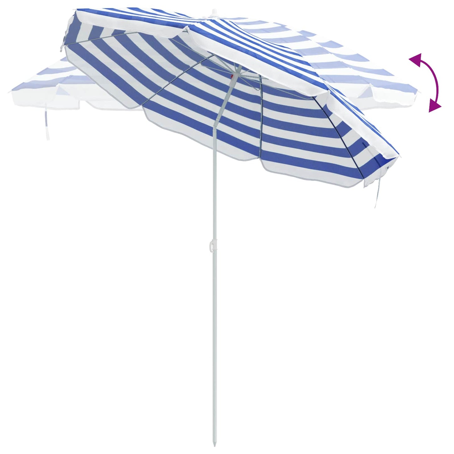 Hageparasol 170T polyester Blå og hvit