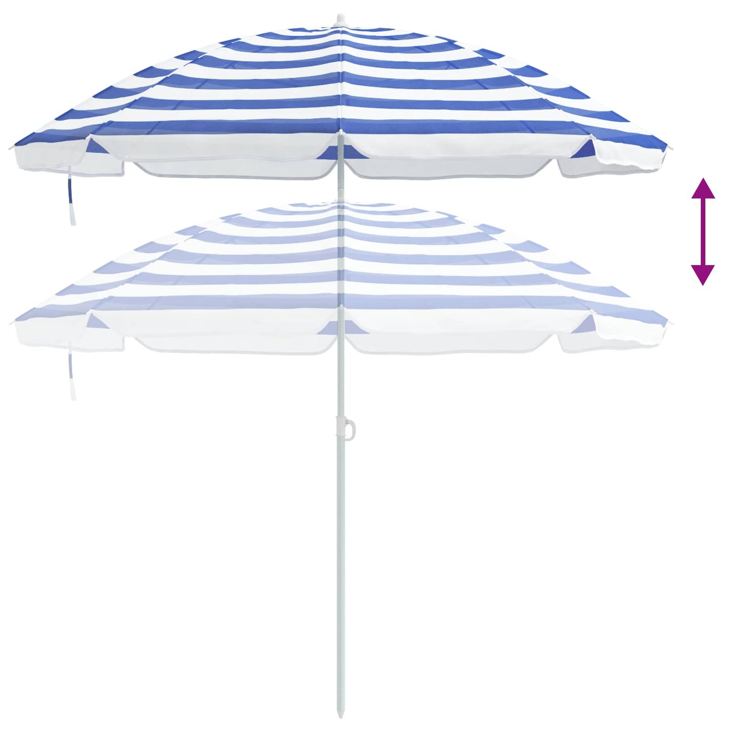 Hageparasol 240 cm 170T polyester Blå og hvit