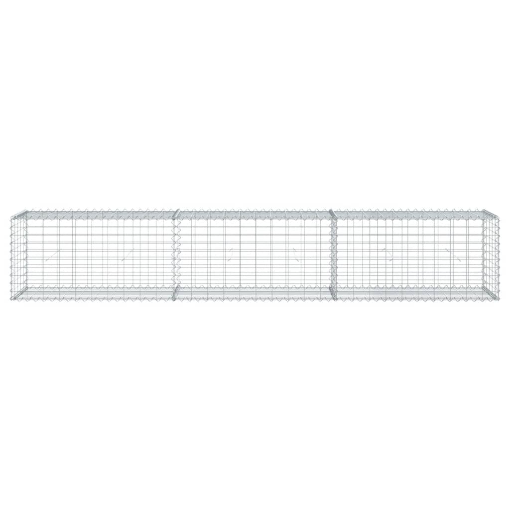 Gabionkurv med deksel 300x50x50 cm galvanisert jern