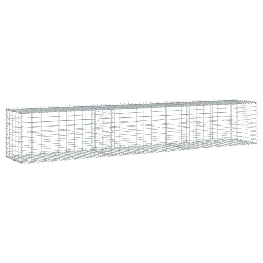 Gabionkurv med deksel 300x50x50 cm galvanisert jern