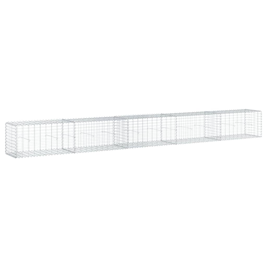 Gabionkurv med deksel 500x50x50 cm galvanisert jern