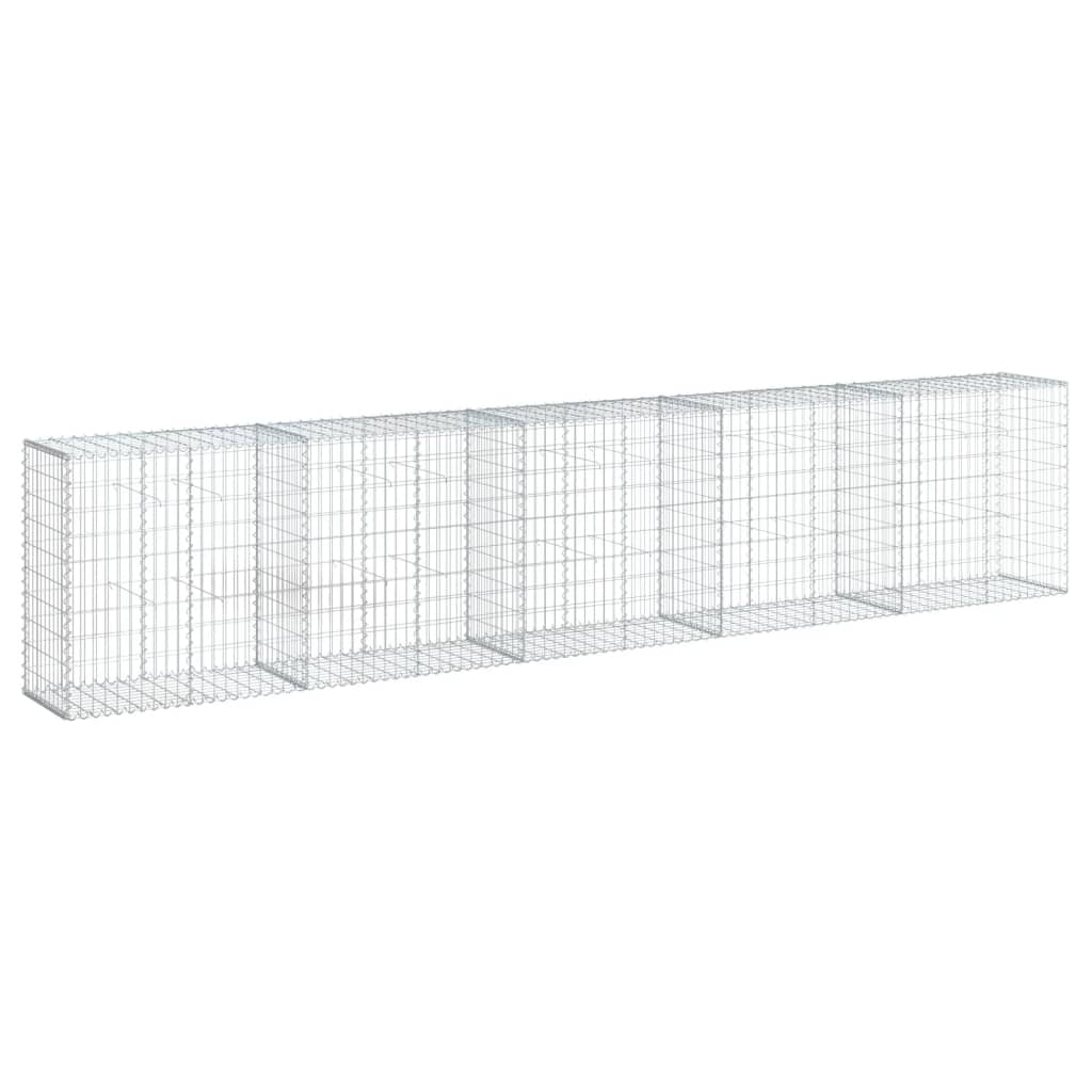 Gabionkurv med deksel 500x50x100 cm galvanisert jern