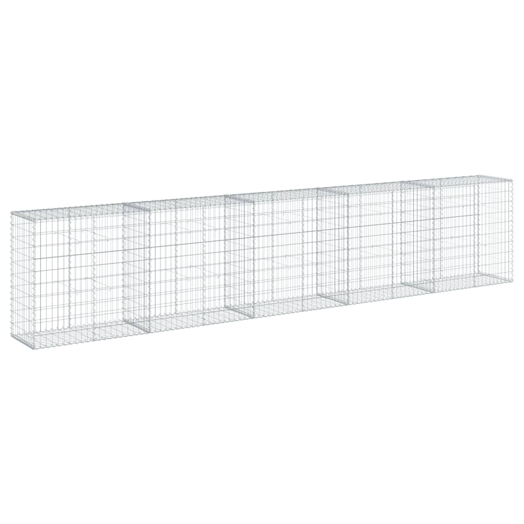 Gabionkurv med deksel 500x50x100 cm galvanisert jern