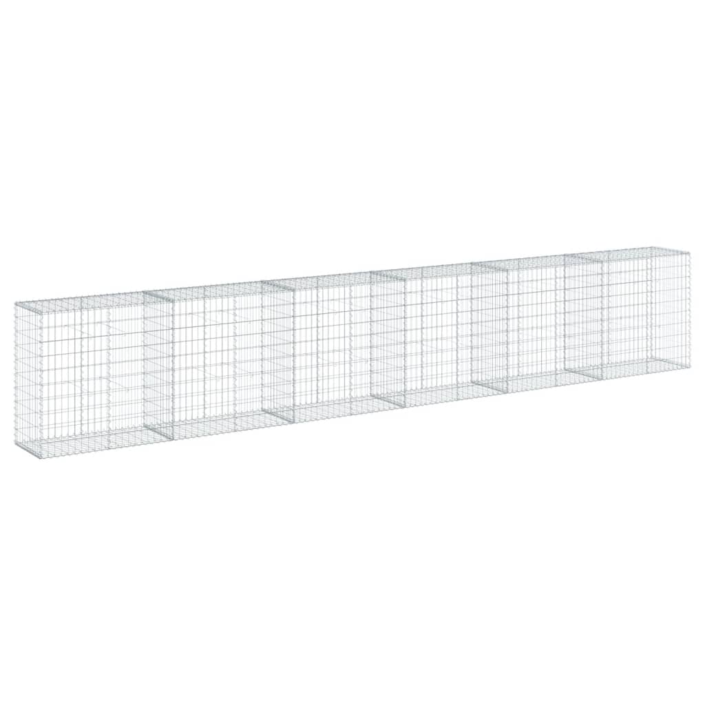 Gabionkurv med deksel 600x50x100 cm galvanisert jern