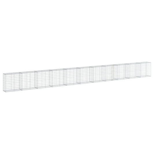 Gabionkurv med deksel 1100x50x100 cm galvanisert jern
