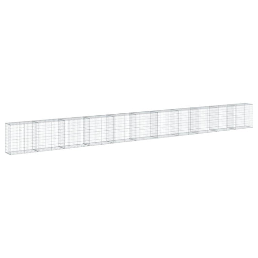 Gabionkurv med deksel 1100x50x100 cm galvanisert jern