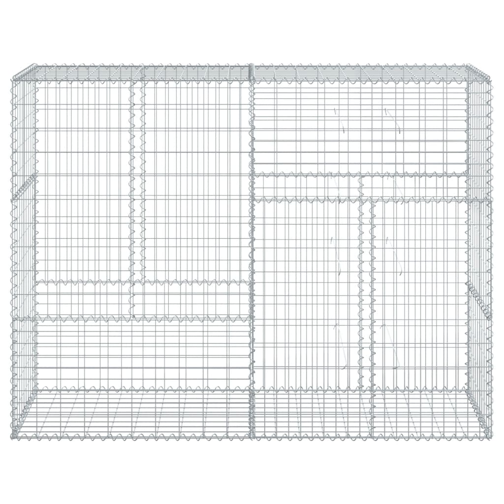 Gabionkurv med deksel 200x50x150 cm galvanisert jern