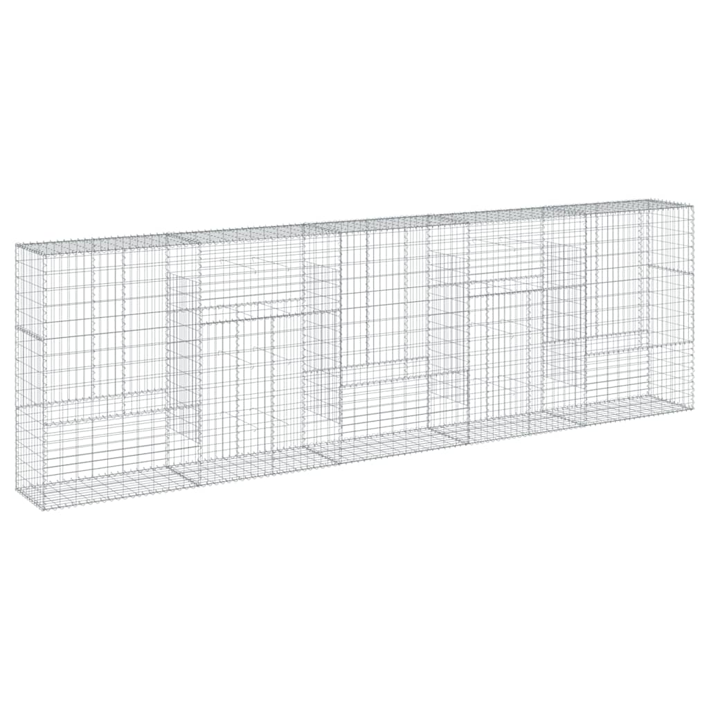 Gabionkurv med deksel 500x50x150 cm galvanisert jern vidaXL