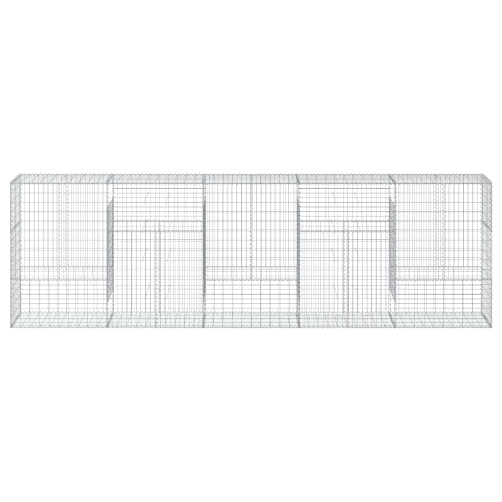 Gabionkurv med deksel 500x50x150 cm galvanisert jern vidaXL