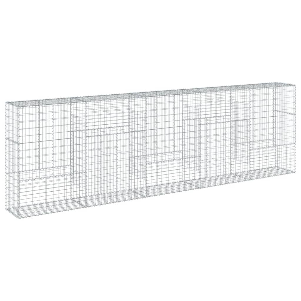 Gabionkurv med deksel 500x50x150 cm galvanisert jern vidaXL