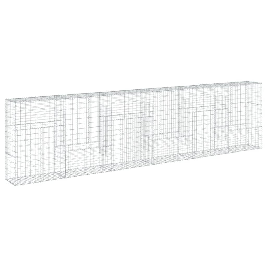 Gabionkurv med deksel 600x50x150 cm galvanisert jern vidaXL
