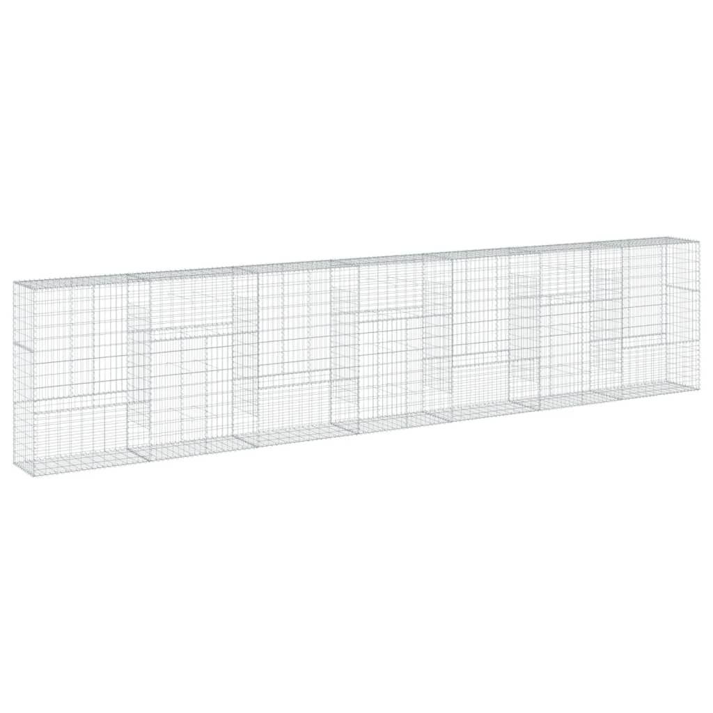 Gabionkurv med deksel 700x50x150 cm galvanisert jern vidaXL