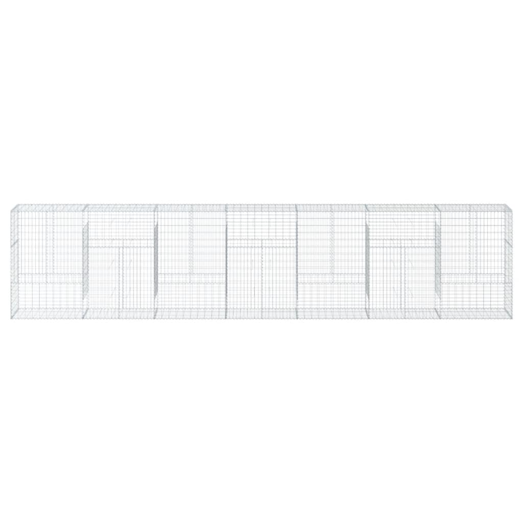 Gabionkurv med deksel 700x50x150 cm galvanisert jern vidaXL