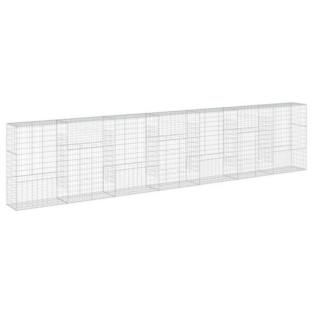 Gabionkurv med deksel 700x50x150 cm galvanisert jern vidaXL