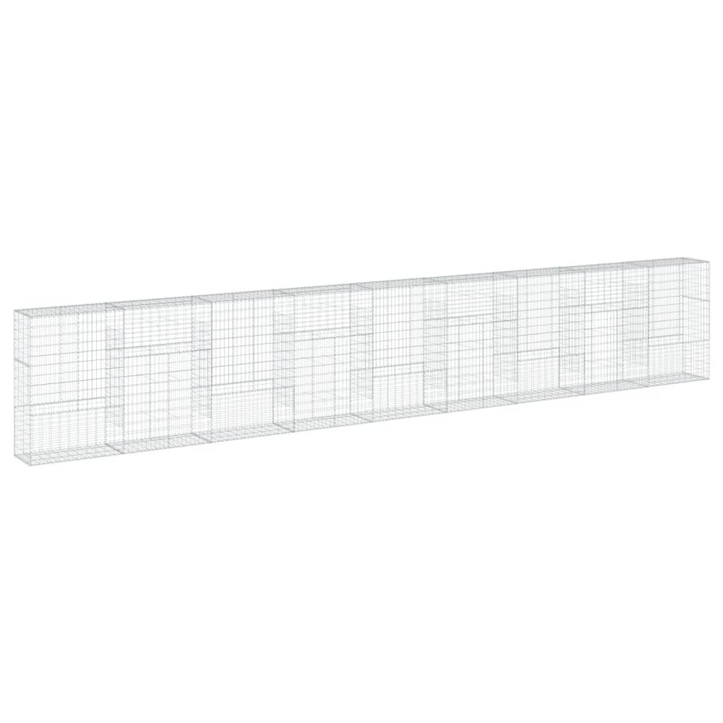 Gabionkurv med deksel 900x50x150 cm galvanisert jern