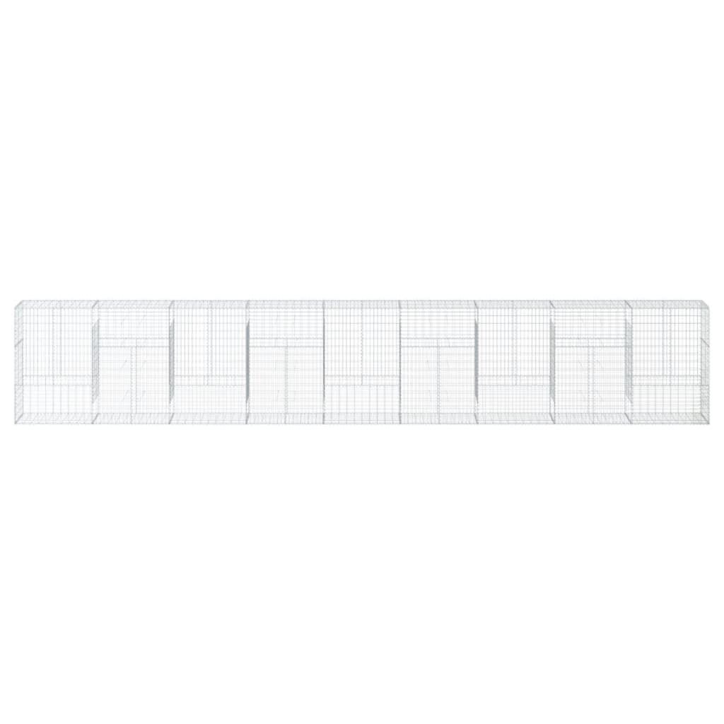 Gabionkurv med deksel 900x50x150 cm galvanisert jern