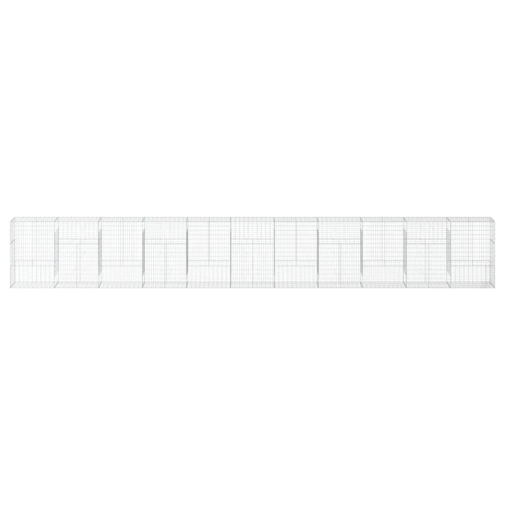 Gabionkurv med deksel 1100x50x150 cm galvanisert jern