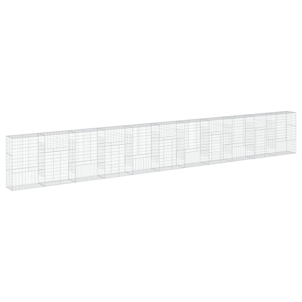 Gabionkurv med deksel 1100x50x150 cm galvanisert jern