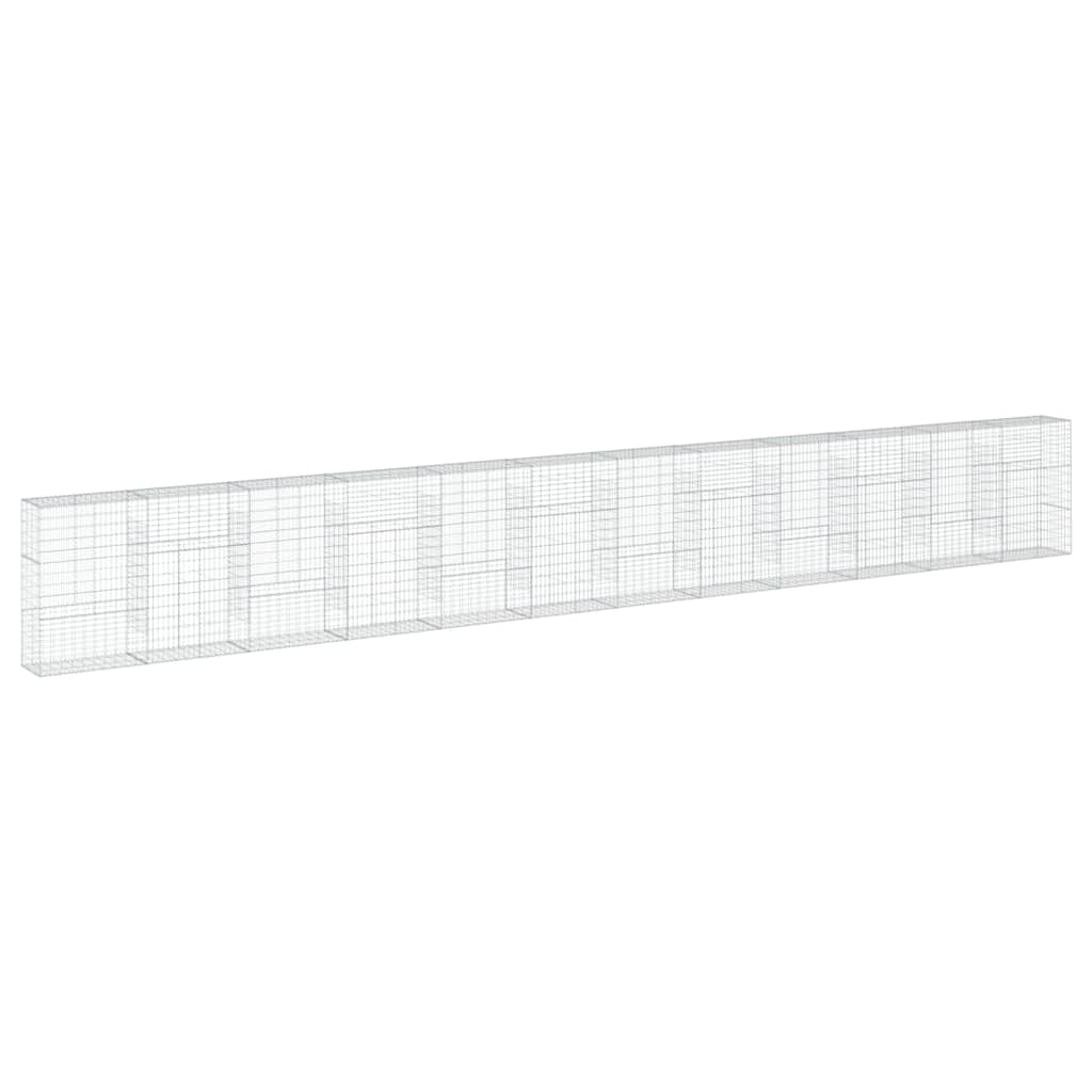 Gabionkurv med deksel 1200x50x150 cm galvanisert jern