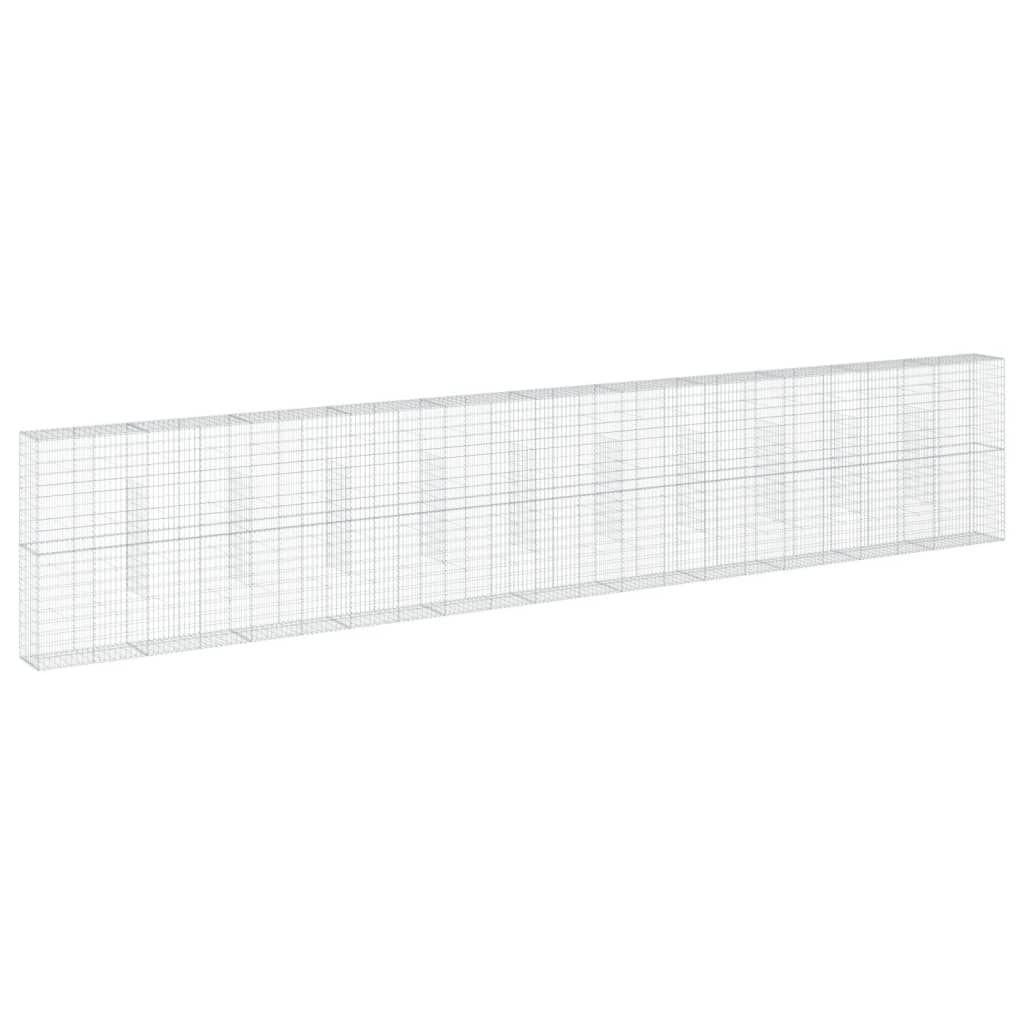 Gabionkurv med deksel 1100x50x200 cm galvanisert jern