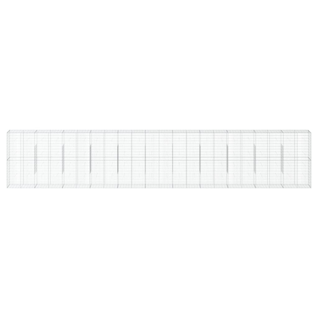 Gabionkurv med deksel 1100x50x200 cm galvanisert jern