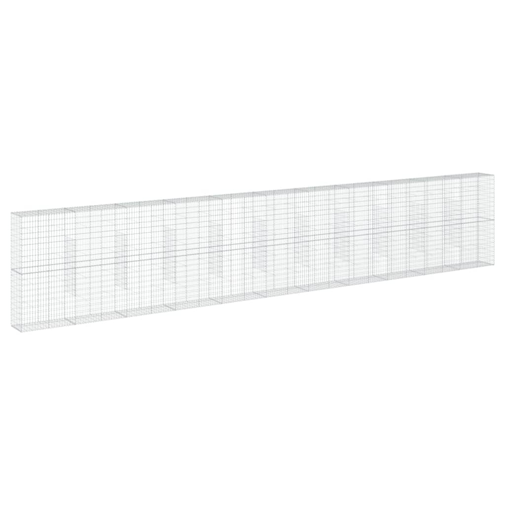Gabionkurv med deksel 1100x50x200 cm galvanisert jern