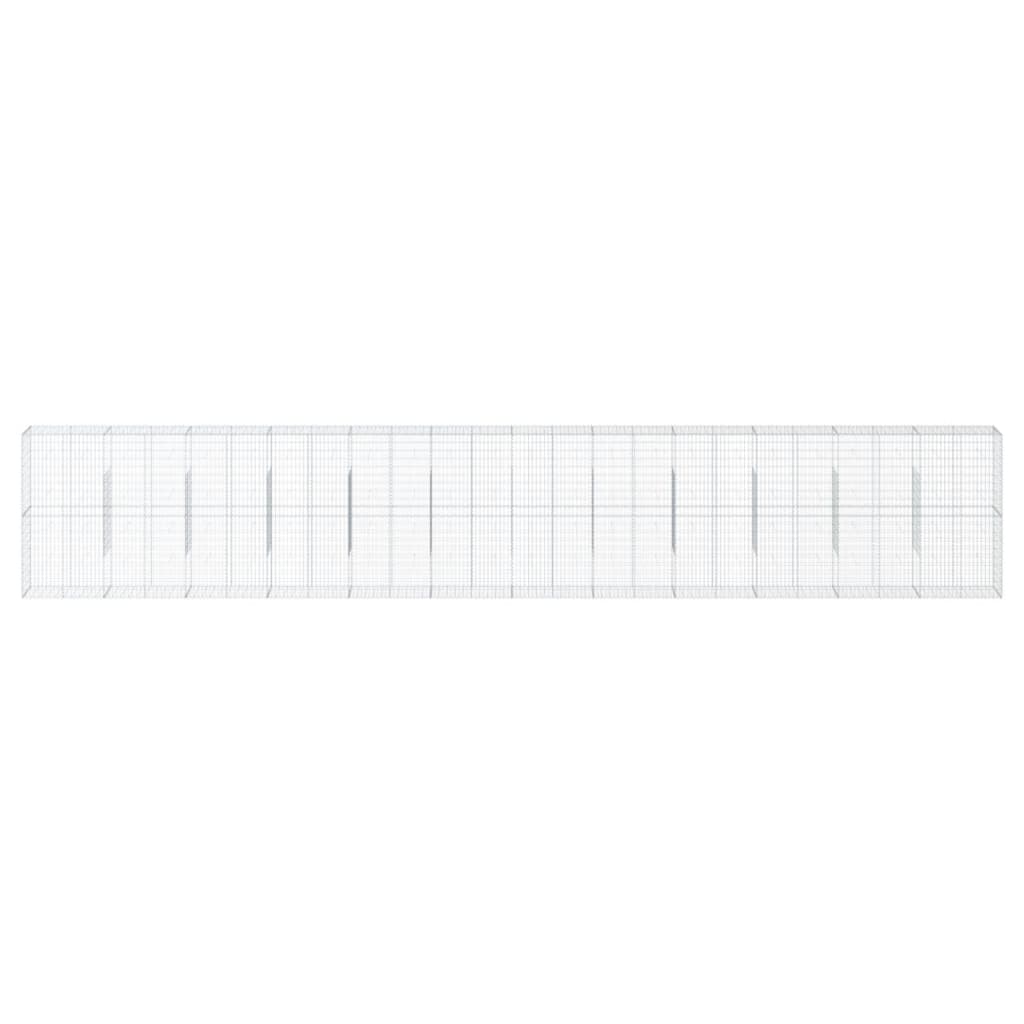 Gabionkurv med deksel 1200x50x200 cm galvanisert jern