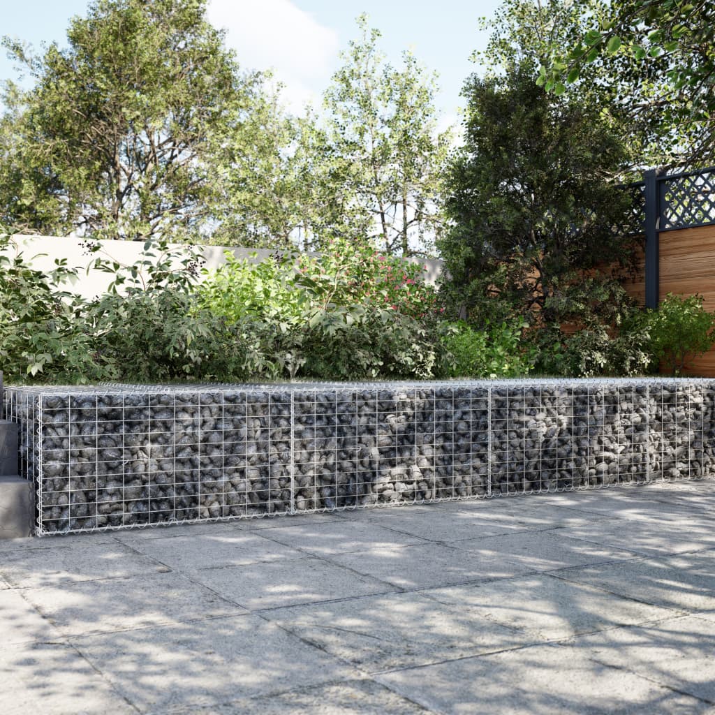 Gabionkurv med deksel 300x100x50 cm galvanisert jern