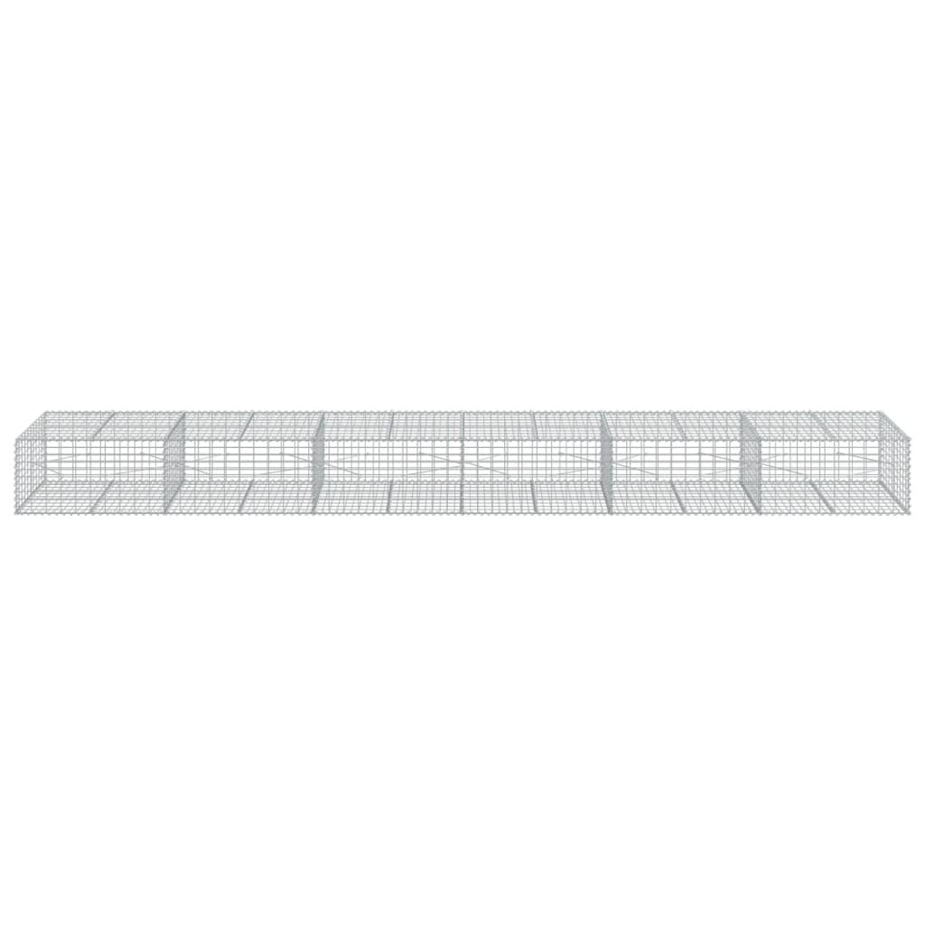 Gabionkurv med deksel 600x100x50 cm galvanisert jern