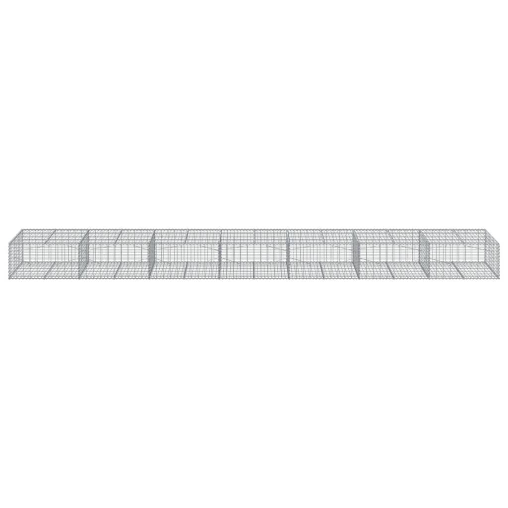 Gabionkurv med deksel 700x100x50 cm galvanisert jern