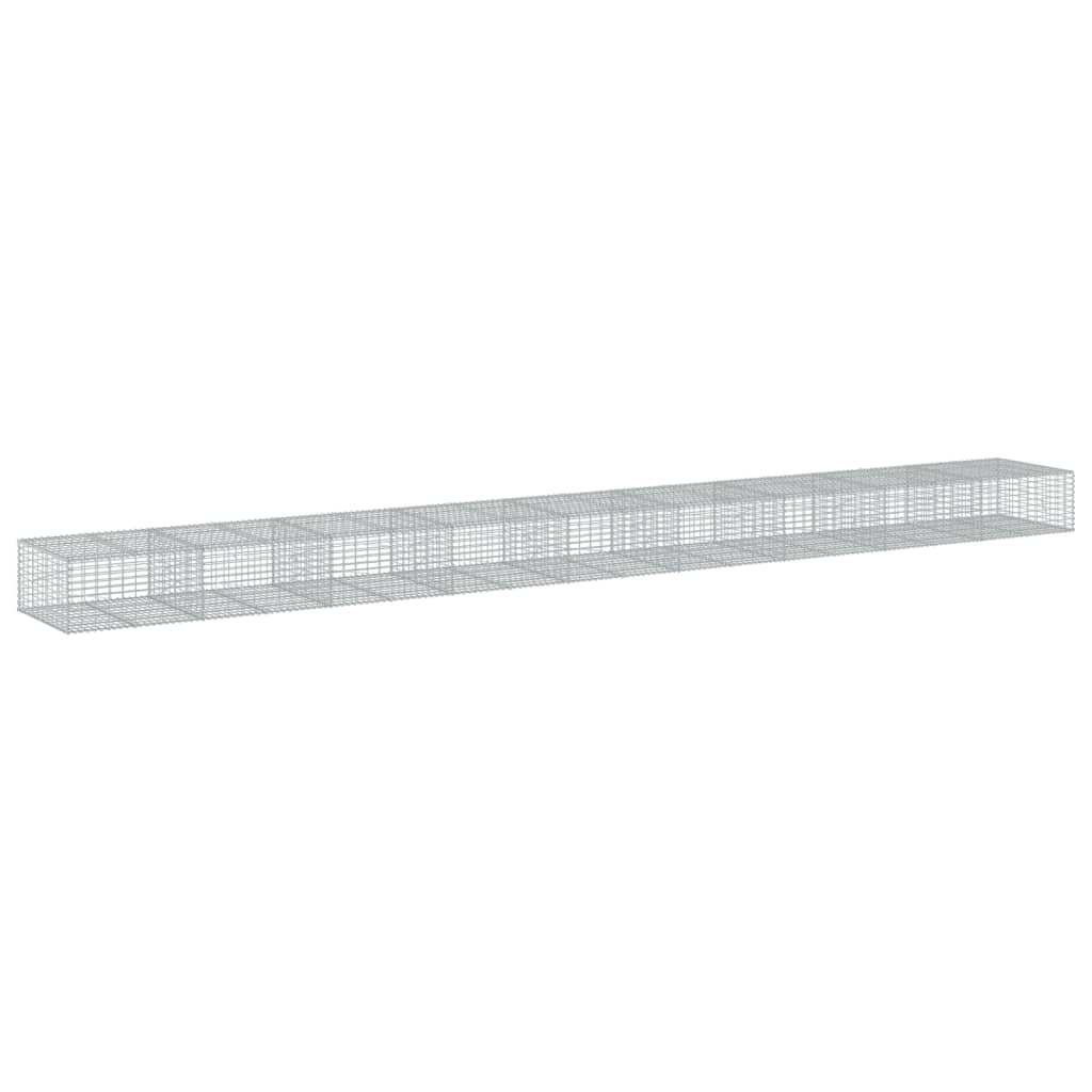 Gabionkurv med deksel 900x100x50 cm galvanisert jern