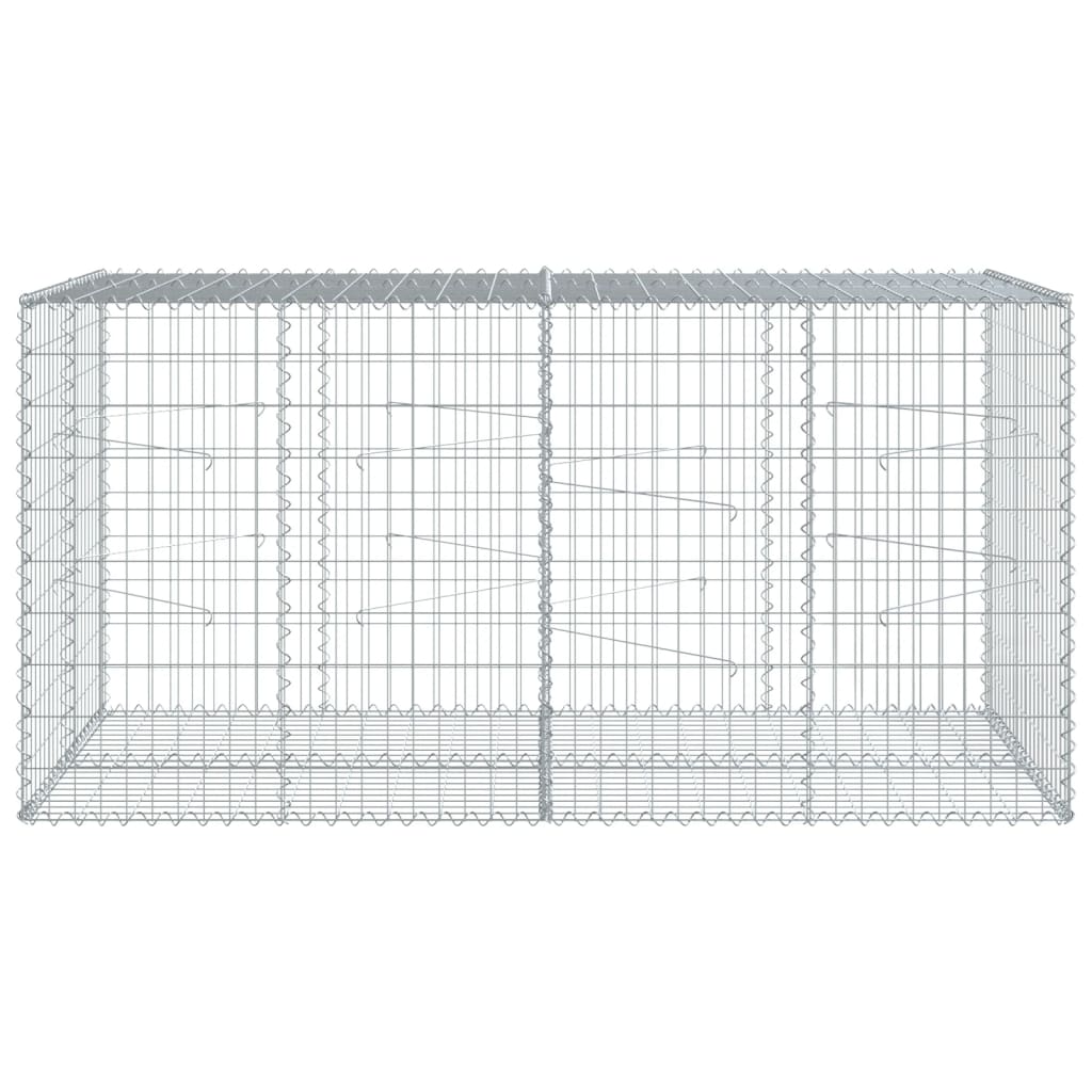 Gabionkurv med deksel 200x100x100 cm galvanisert jern